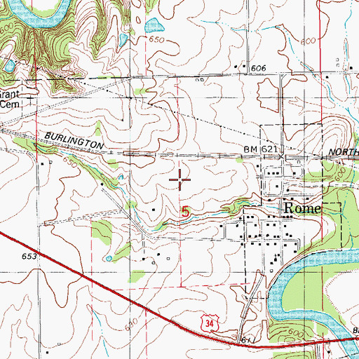 Topographic Map of Morman Graves, IA