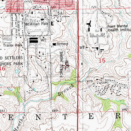 Topographic Map of Charles Shepherd Historical Marker, IA