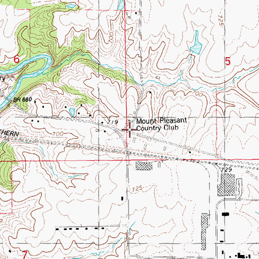 Topographic Map of Camp Harlan Historical Marker, IA