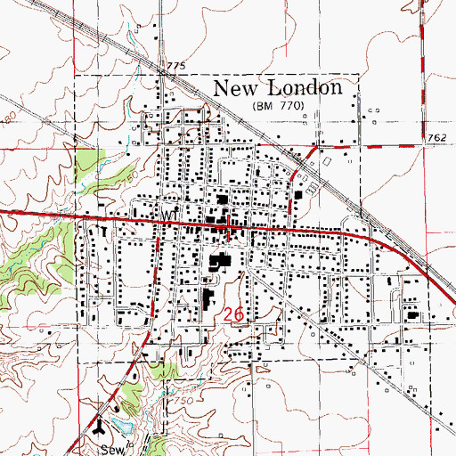 Topographic Map of Central Park, IA