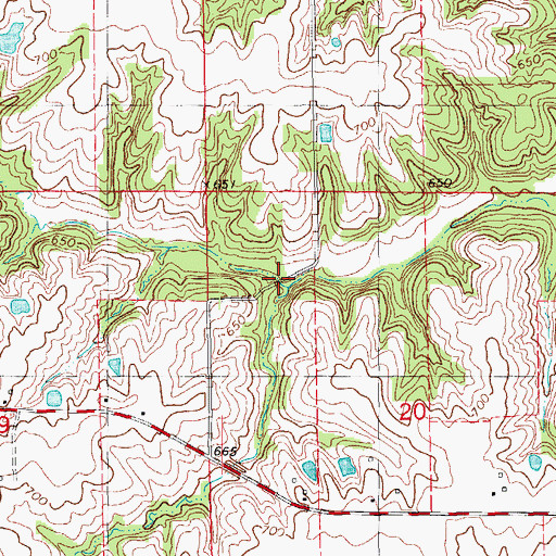 Topographic Map of Fish Creek Bridge, IA