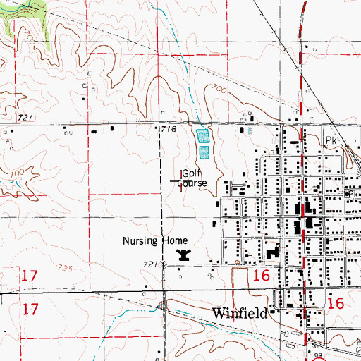 Topographic Map of Twin Lakes Country Club, IA