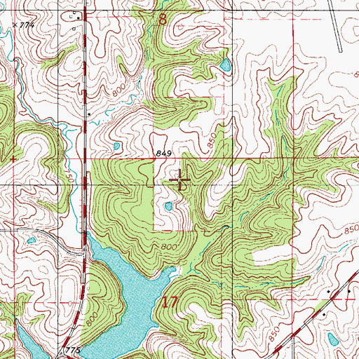 Topographic Map of Bos Landen Golf Club, IA