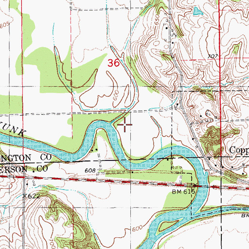 Topographic Map of Coppock Access, IA