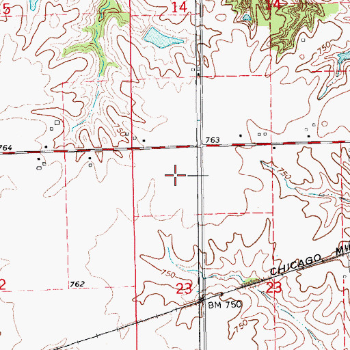 Topographic Map of Clemmons Creek Wildlife Area, IA