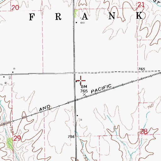 Topographic Map of Titus Post Office (historical), IA