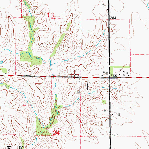 Topographic Map of New Haven Post Office (historical), IA