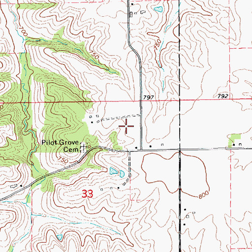Topographic Map of Pilotburg Post Office (historical), IA