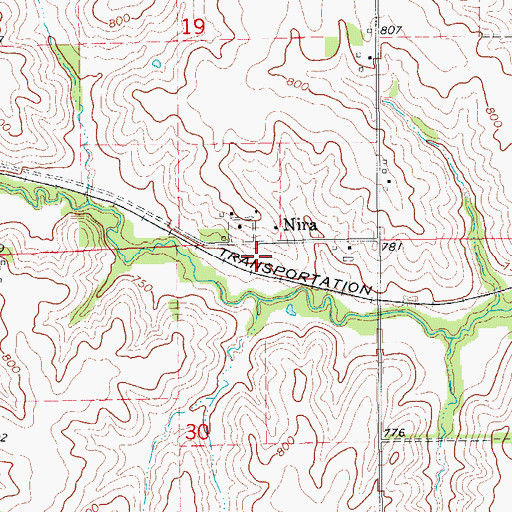 Topographic Map of Nira (historical), IA