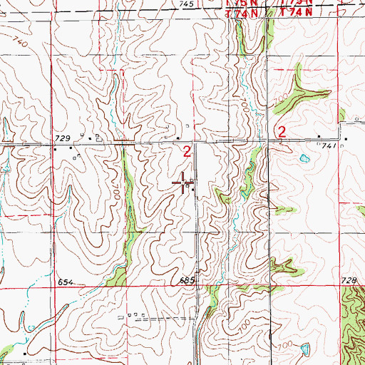 Topographic Map of Lake Post Office (historical), IA