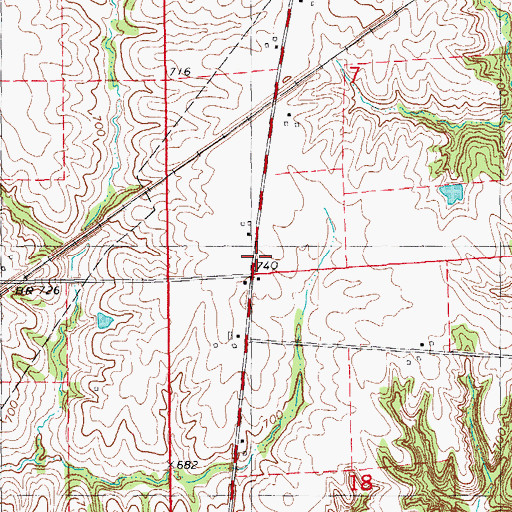 Topographic Map of Marcellus Post Office (historical), IA