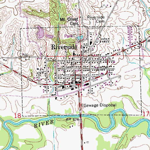Topographic Map of Trinity Methodist Church, IA