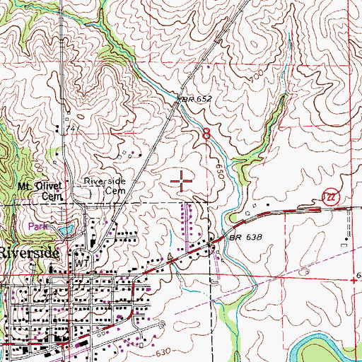 Topographic Map of Riverside Elementary School, IA