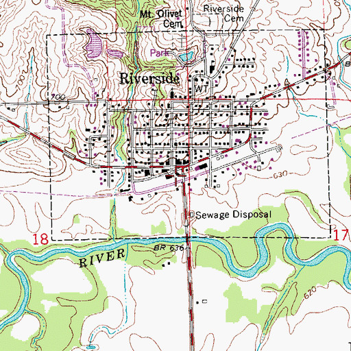 Topographic Map of Riverside Grain and Feed Company Elevator, IA