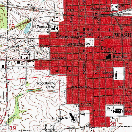 Topographic Map of Reformed Presbyterian Church, IA