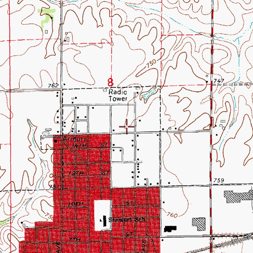 Topographic Map of Church of the Nazarene, IA