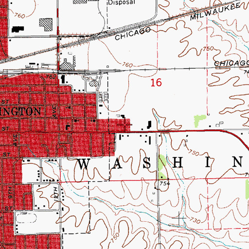 Topographic Map of First Assembly of God Church, IA