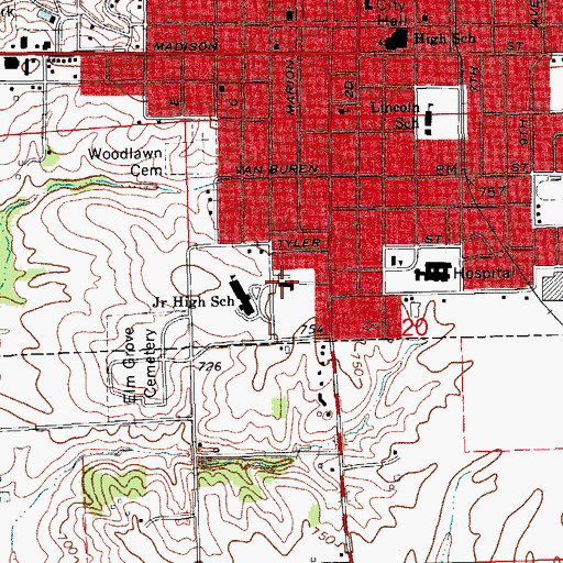 Topographic Map of Halcyon House, IA
