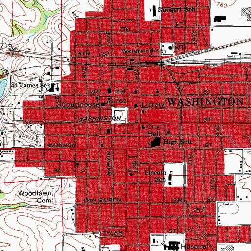 Topographic Map of Krotz-Dieleman Dental Office, IA