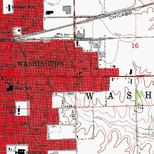 Topographic Map of United Presbyterian Home, IA