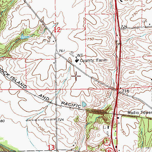 Topographic Map of Washington County Sheriff's Office, IA