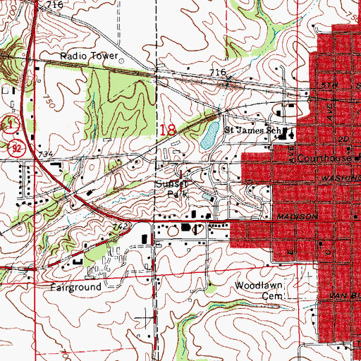 Topographic Map of Young Log Cabin (historical), IA