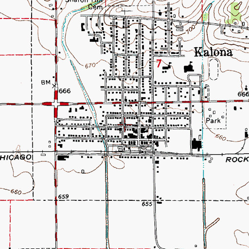 Topographic Map of Methodist Church, IA