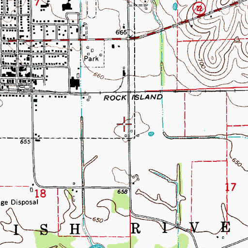 Topographic Map of Kalona Christian Fellowship, IA