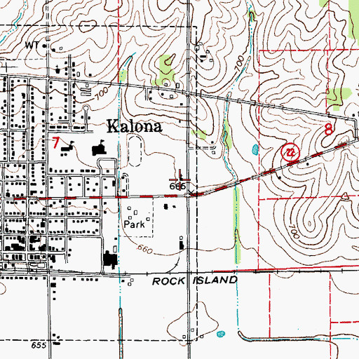 Topographic Map of Sunnyside Mennonite Church, IA