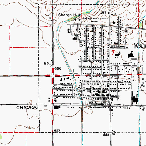 Topographic Map of Mercy-Kalona Family Practice Center, IA