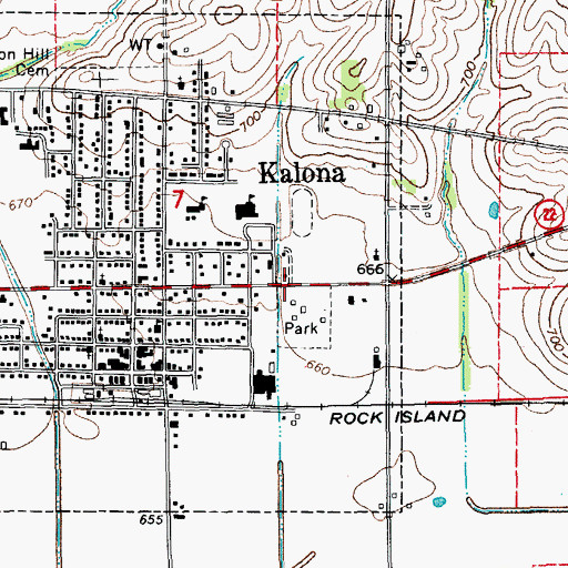 Topographic Map of Kalona Dental Associates Center, IA