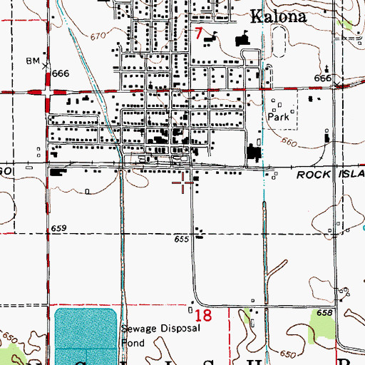 Topographic Map of Mayflower Mobile Home Park, IA