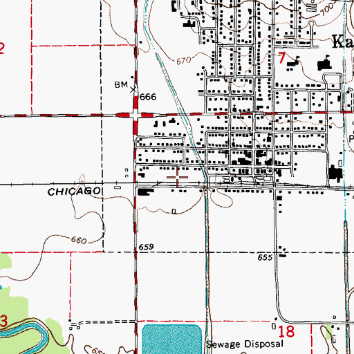 Topographic Map of Meadow Brook Mobile Home Park, IA