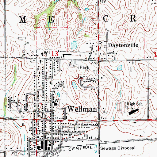 Topographic Map of Saint Joseph's Church, IA