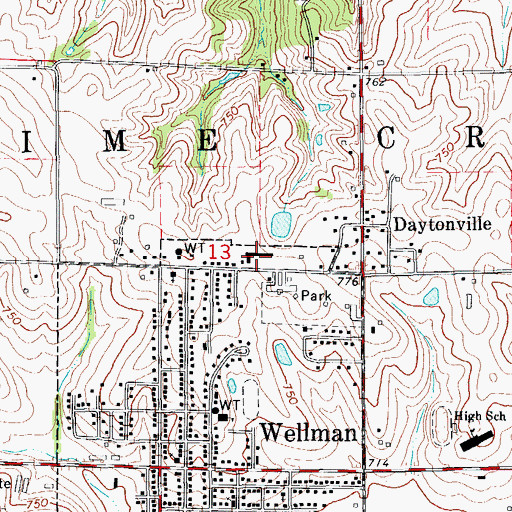 Topographic Map of Parkview Manor, IA