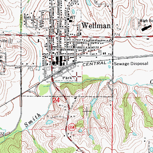 Topographic Map of South Park, IA