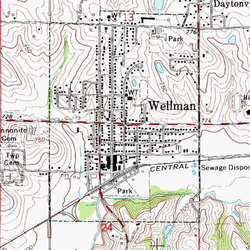 Topographic Map of Smith Creek School (historical), IA