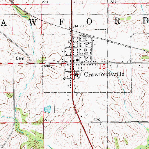 Topographic Map of Waco Elementary School, IA
