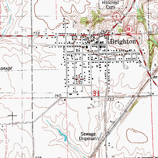 Topographic Map of First Church of God, IA