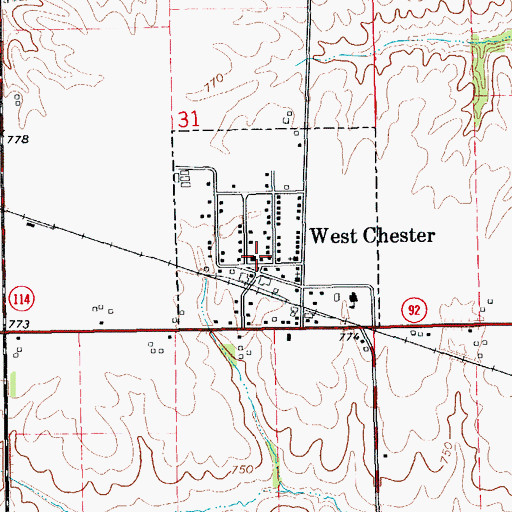 Topographic Map of United Methodist Church, IA