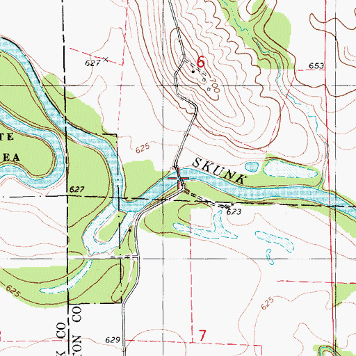 Topographic Map of Rubio Bridge, IA