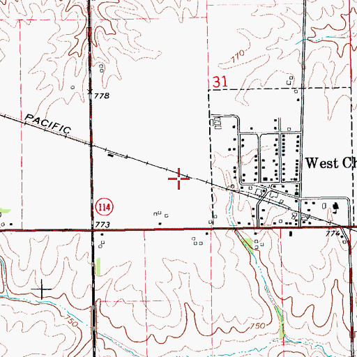 Topographic Map of Kewash Nature Trail, IA