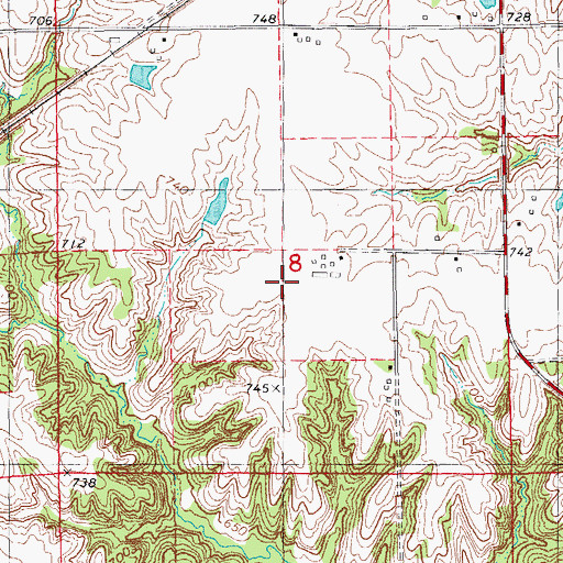 Topographic Map of Shiloh Cemetery, IA