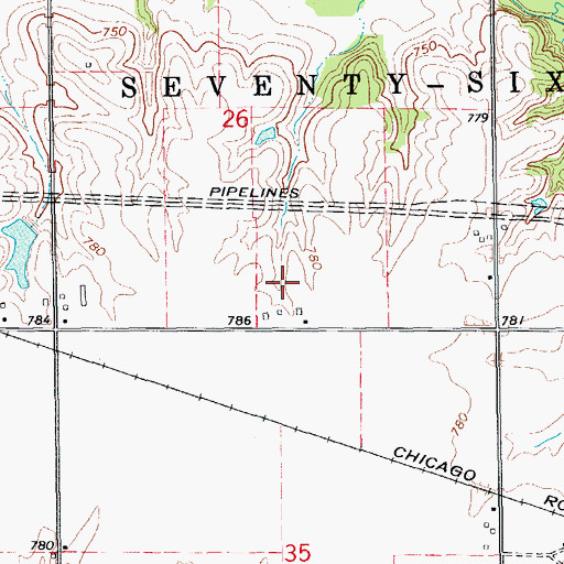 Topographic Map of Westminister Cemetery, IA