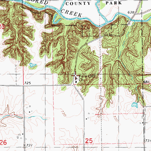 Topographic Map of Fern Cliff Evangelic Cemetery, IA