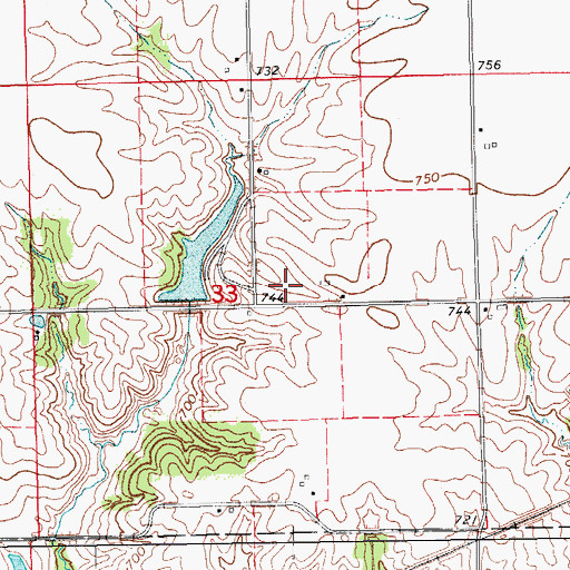 Topographic Map of Moore Cemetery, IA