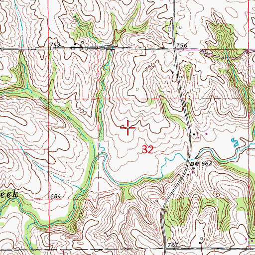 Topographic Map of Patterson Cemetery, IA