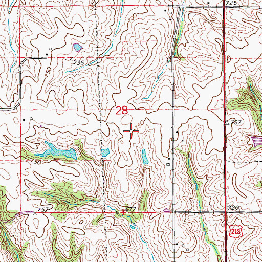 Topographic Map of Kupka Cemetery, IA