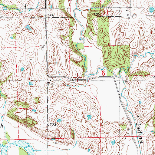 Topographic Map of Gatlin Cemetery, IA
