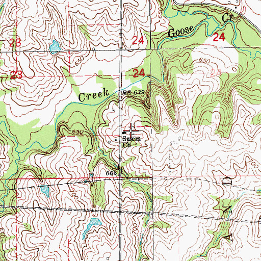 Topographic Map of Salem Cemetery, IA